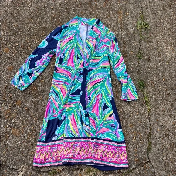 Lilly Pulitzer Don't Leave Me Hanging Margate Dress Medium Coastal Resortwear - Picture 4 of 7